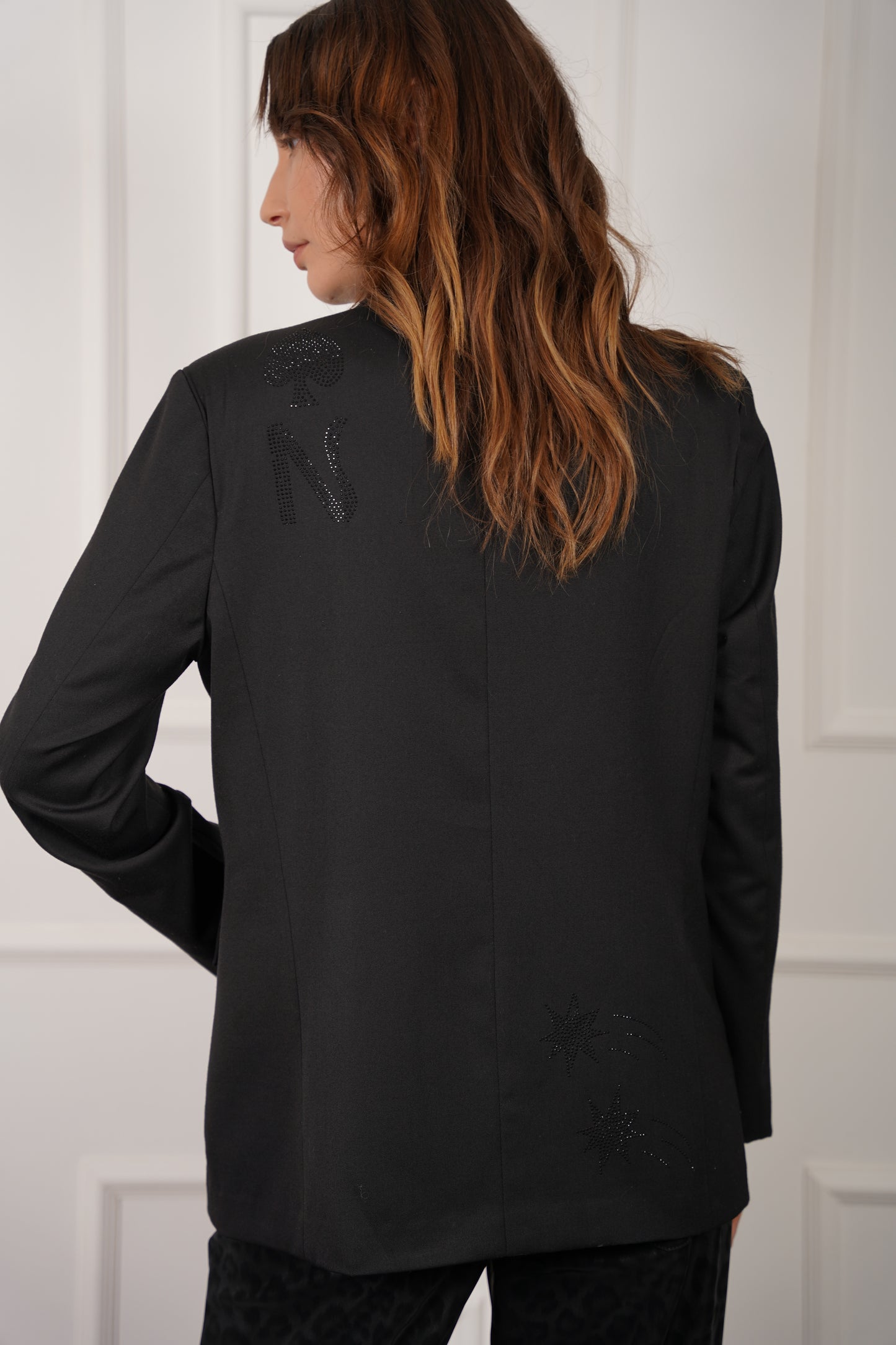 Blazer Smoking Negro con Strass